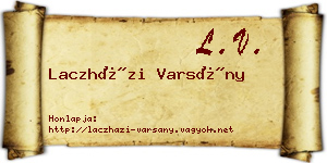 Laczházi Varsány névjegykártya